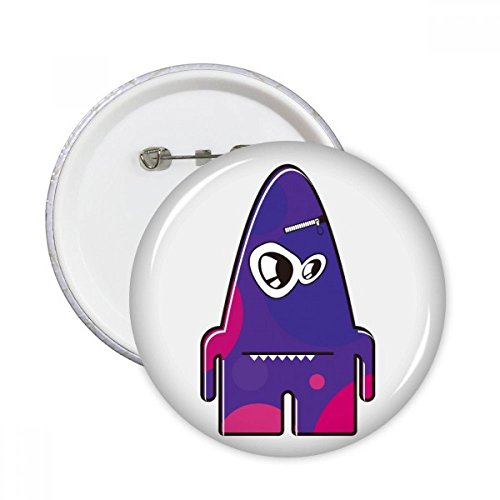 Pins Alien Monstre pourpre badge bouton rond multicolore vêtement décoration 5pcs