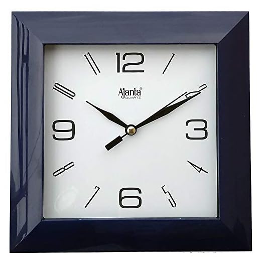 Ajanta Plastic Wall Clock (172 mm x 172 mm x 35 mm 1847 - BLACK)