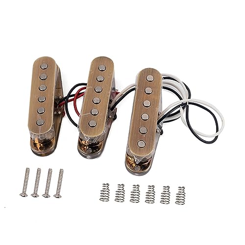 GLSTOY 交換用ギターピックアップキット 3-in-1 シングルコイル エレキギター用 固定回路基板 48/50/52mm ライトブラウン