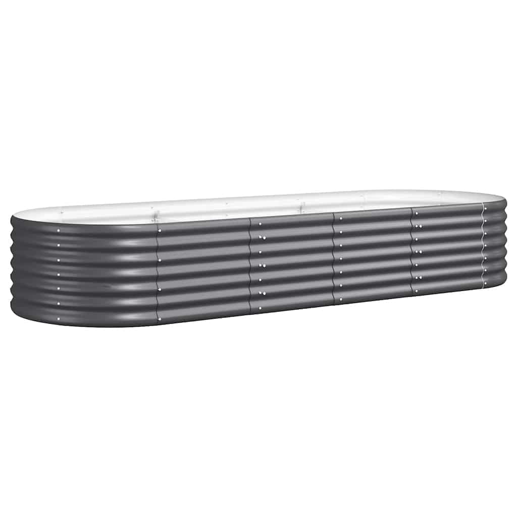 vidaXL Letto da Giardino in Acciaio Zincato 224x80x36 cm Antracite