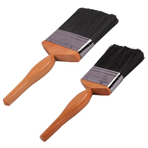 2pk 3” and 4” Paint Brushes - Ideal for DIY, Walls, Ceilings, Woodwork, Metal, Decorating, Wood Staining Paint Brush, Ideal for Cutting in and Painting Large Areas