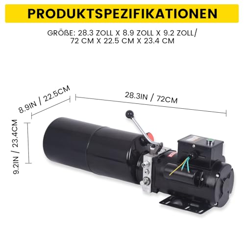 HOMIZEN 10L Hydraulikaggregat 2200W Einfachwirkend Hydraulikpumpe Kippanhänger AC 220V 3400 U/min für Gabelstapler, Hubarbeitsbühnen