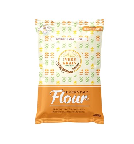 Image of The Very Grain Everyday Flour No Wheat Low GI Contains Barley, Jowar, Ragi, Bajra Millets & Green Lentils Makes Fluffy Chapatis Boost Digestion|Diabetic Friendly Multigrain Atta (400 gram (Pack of 1)