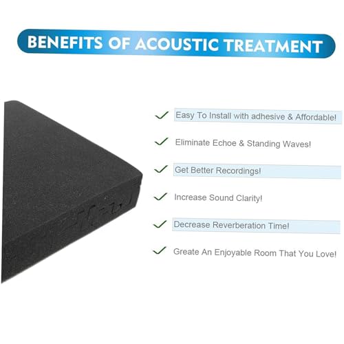 Kisangel 6pcs Paneles Acústicos de Espuma Ignífuga para Paredes con Reducción de Ruido para Estudio en Casa Sala de Grabación y Decoración de Sala de Batería miniatura 4