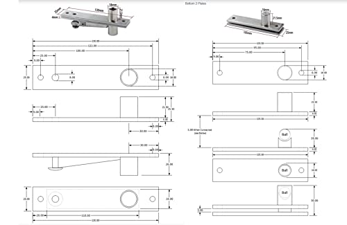 Tambee Door Pivot Hinges Heavy Duty Hinges For Wood Doors 360 Degree Shaft Stainless Steel Pivot Hinge System #TOP1