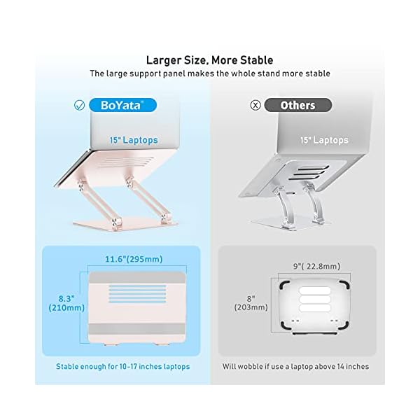 BoYata Laptopständer, Multi-Angle Laptop Ständer mit Heat-Vent, Verstellbarer Notebook Ständer Kompatibel für Laptops… – Bild 3