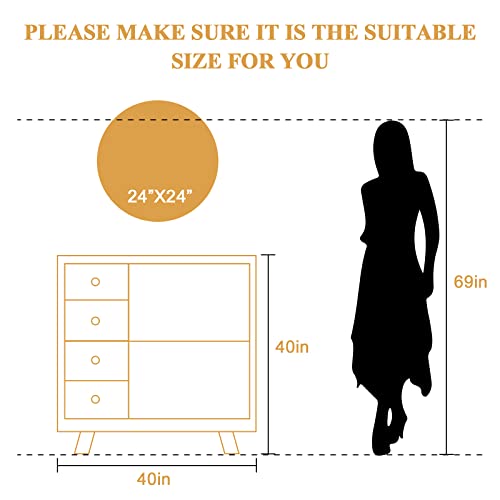 Gold Round Mirror 24 Inch, Round Bathroom Mirror With Brushed Metal Frame Large Circle Wall Mirror For Bedroom, Living Room, Vanity, Entryway Decorative Wall Mirrors (Gold, 24") #TOP5