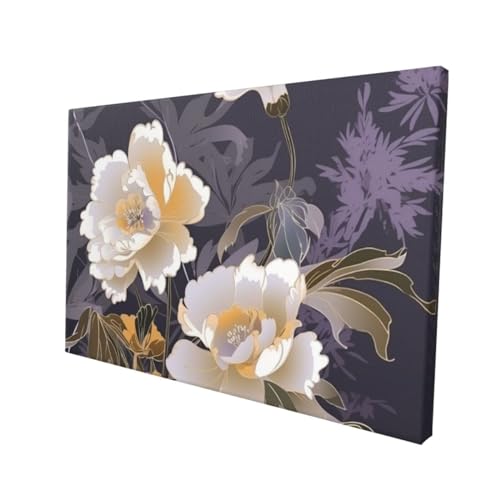 Toile murale abstraite pivoine elegante tableau decoration interieure