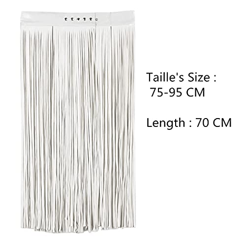 Kuisheidsgordel harnas sex sm dames erotiek kunstleer rok Tassel Ouvert SM prikkelend ondergoed bedboeien cosplay koppels seksspeelgoed instelbaar (wit) - Afbeelding 4