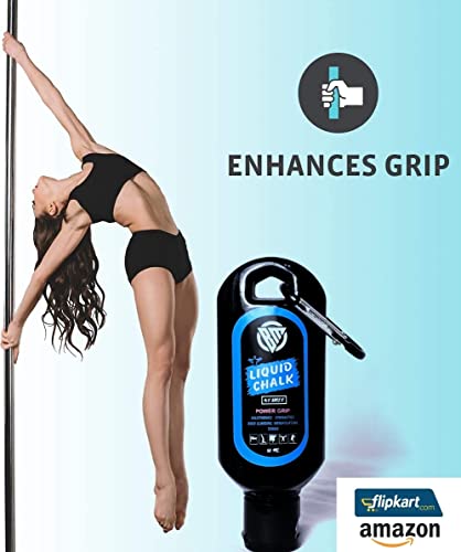 Image of bodymechanicsglobal Liquid Gym Chalk : 75GMS :Superior Grip and Sweat-Free Hands for Weightlifting, Gym, Rock Climbing, Calisthenics, Gymnastics, Crossfit - Cool Blue
