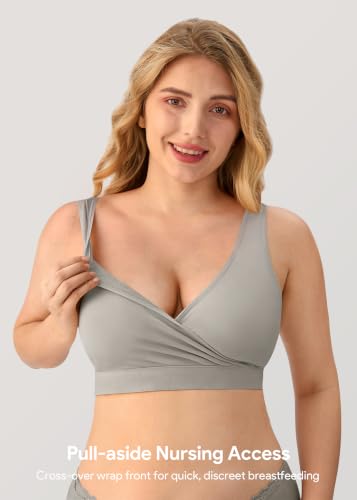 Image of HBselect Nursing Bras for Breastfeeding, Maternity Nursing Sleep Bra Wireless Pregnancy Sleep Bralette 3 /5 Pack