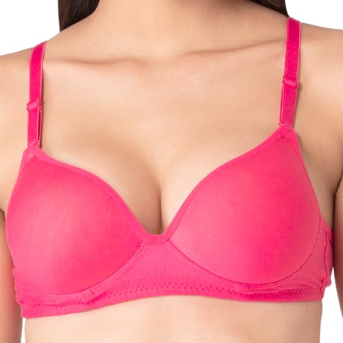 Image of Komli - Heavily Padded Push-Up Bra - Cotton Rich - Balconette - 3 /4th Coverage, Seamless, Wireless, Multiway Straps - T-Shirt Bra