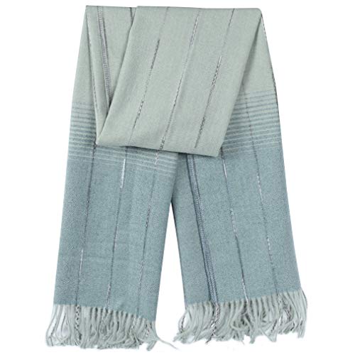 Wamsoft Winter Warm Chunky Scarfs Shawl, 3X Thick Cold Weather Neck Scarf, Unisex Cashmere Feel Solid Pashmina Scarf, Super Soft Winter Scarf For Outdoor, Green #TOP5