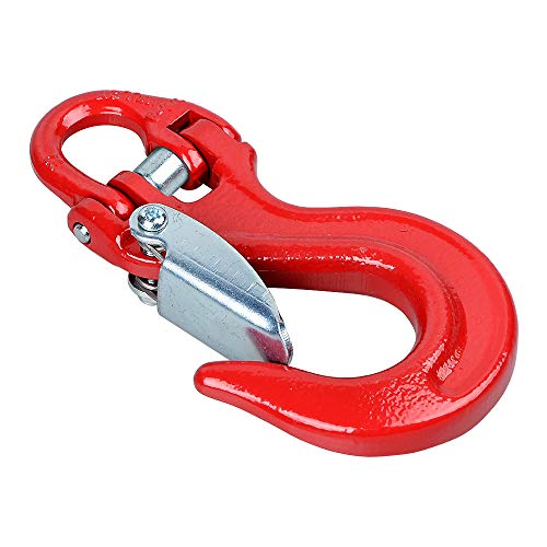 Amopacorp Red Grade 80 Steel Clevis Safety Latch Hook For 3/16" 1/4" Synthetic Winch Rope Line Cable Atv Utv Suv Off-Road #TOP2