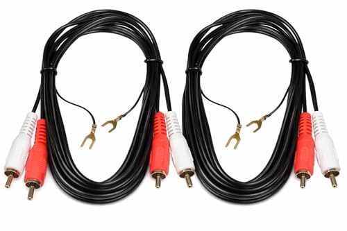 Câble RCA Stéréo Mâle Mâle Connecteur Phono Amplificateur Audio Terre 1,2m