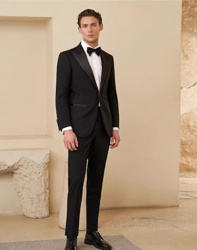 Men's Suit Set Classic Slim Fit Two Piece Wedding Groom Tuxedo Suit2