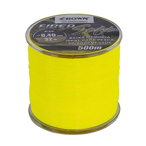 Linha Crown Fiber Soft Amarela 0,40mm - 32 lbs 500m