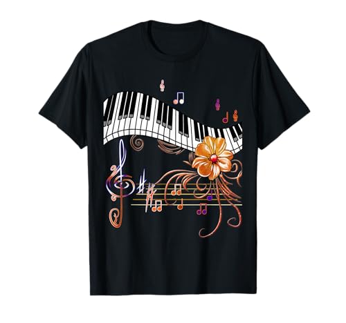 Clavier Musical pour Piano Fleur d'or T-Shirt