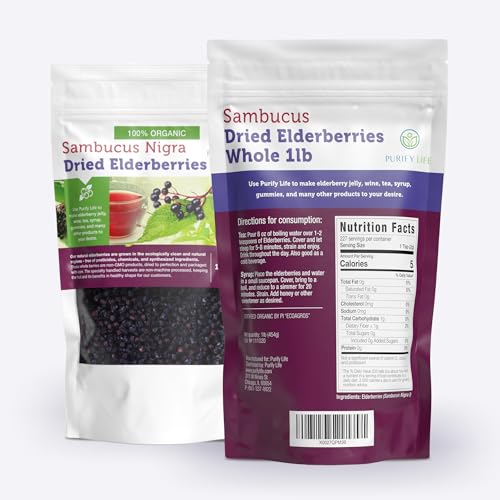 USDA Organic Dried Elderberries 1lb, Whole Black Elderberry Bulk - image 7