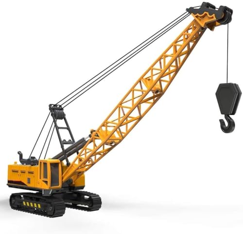 Image of Friction Powered Tower Crane Die Cast Model Long Crane Toy for Kids Boys Excavator Crawler Car Safe & Non-Toxic Construction Truck Toys Pull Back Vehicle (Multicolor)