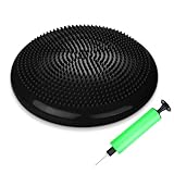 Silipull Wobble Cushion with Inflation Pump Balance Disc Stability Disc Wiggle Seat Therapy Exercise Office Chair or Sensory (Black)
