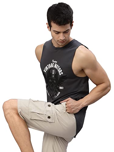 Image of Rigo Stylish Cotton Printed Vest for Men | Round Neck,Regular Fit, Sleeveless T-Shirt Vest for Men | Casual Innerwear Sando for Men & Boys - Perfect for Workouts Gym, Vacations, and Beaches