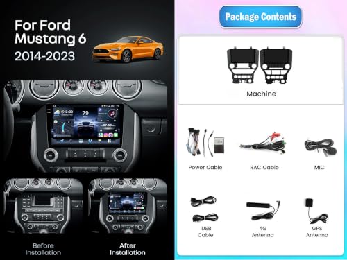 Radio coche DAB de 9 pulgadas para Ford Mustang: viaja conectado con Android 14 y Bluetooth 5.0 7