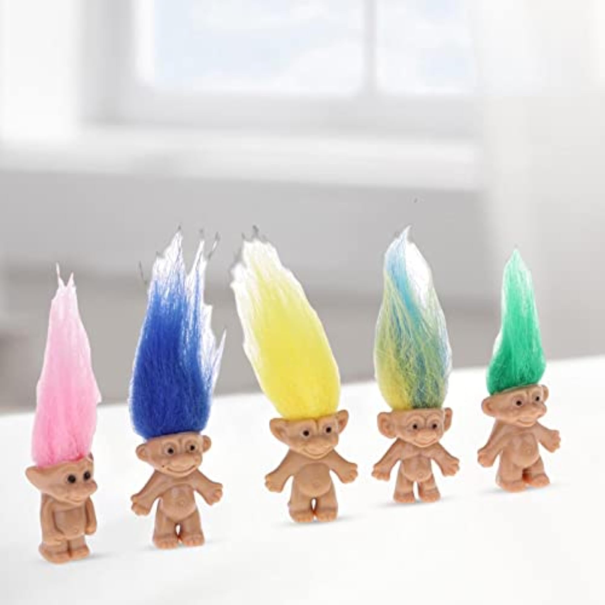 Dollhouse Miniature Retro Troll Doll Figures, 5 Pieces