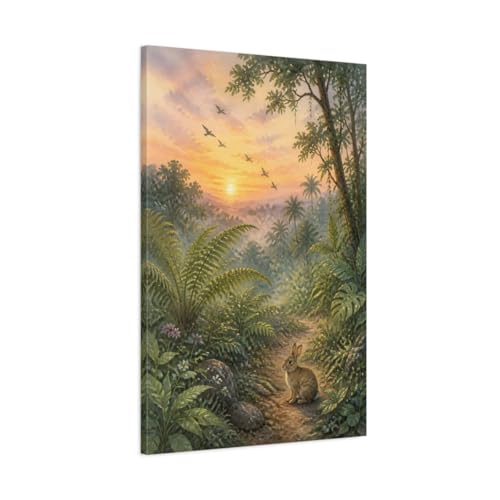Tableau Misty Dawn style aquarelle sur toile premium de 3cm d'épaisseur au rendu artistique unique