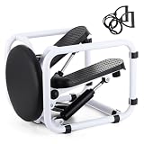SPXMQSS Ejercitador De Piernas Stepper Fitness Casa con Contador Y Bandas De Resistencia Deporte En Casa Aparatos De Gimnasia para Casa Black White