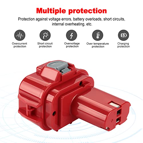 POWER-XWT 9,6V 3000mAh NiMH Batería de Repuesto para Makita PA09 9120 9122 9134 9135 9135A 9100A 9101A 9102 638344-4-2