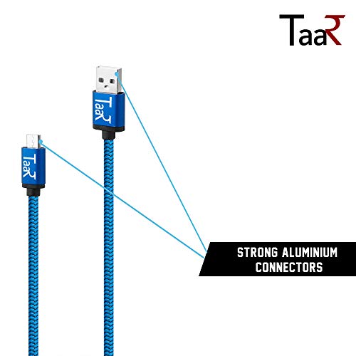 Image of Taar MUBR Micro USB Nylon Braided Data Cable - 3.28 Feet - (1 Meter) - (Blue)