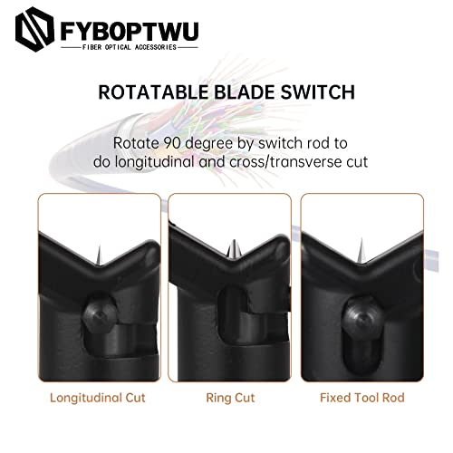 FYBOPTWU - Transverse Armoured Fiber Optic Cable Stripper Armored Cable Stripper 8-28.6MM - Double Head FTTH Armored Fiber Cable Stripping Knife Fiber Optic Slitter Tools for Coaxial Mid Span Round