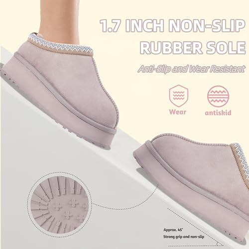 Platform Slippers Mini Boots for Women Fleece Lined Booties Anti-Slip Snow Slippers for Women Outdoor2