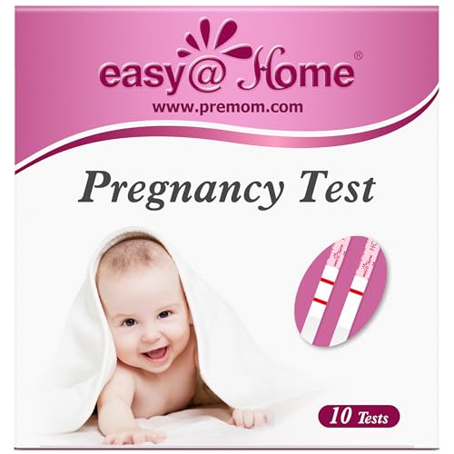Image of Easy@Home Pregnancy Test Strips Kit: 10 Pack hCG Test Strips - Early Detection Home Pregnancy Strips Bulk