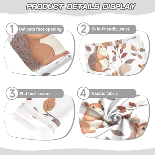 Squirrel Girls Leggings,Workout Leggings for Girls Toddler Athletic Legging Size for 3-10T3