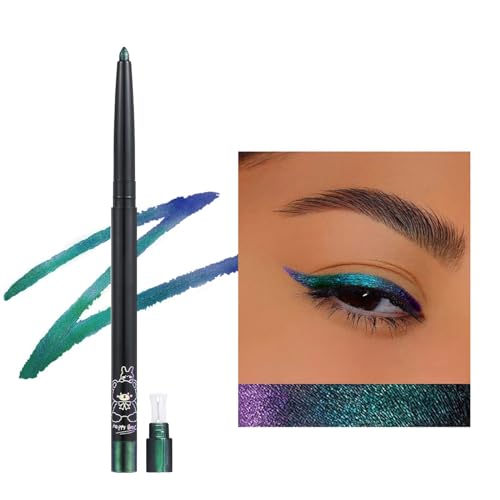 Erinde Crayon Eyeliner Bleu Caméléon Métallisé Pailleté, Stick à Paupières Multicolore, Sparkling Durable pour les Yeux