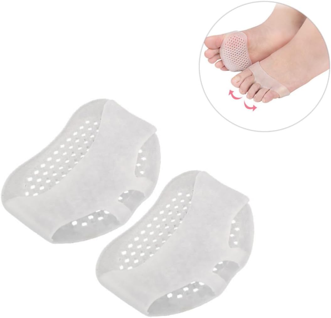 6 Pairs Silicone Forefoot Cushion Pads for Front Foot Comfort White