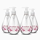 Method Antibacterial Hand Wash, Hand Soap, Gentle Hand Cleansing, Fresh Wild Rhubarb Scent, Pack of 4, 4 x 350 ml