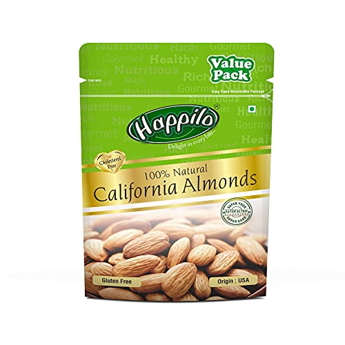 Image of Happilo 100% Natural Premium Californian Almonds Value Pack Pouch, 500 g & Premium Seedless Raisins, 250g (Pack of 2)