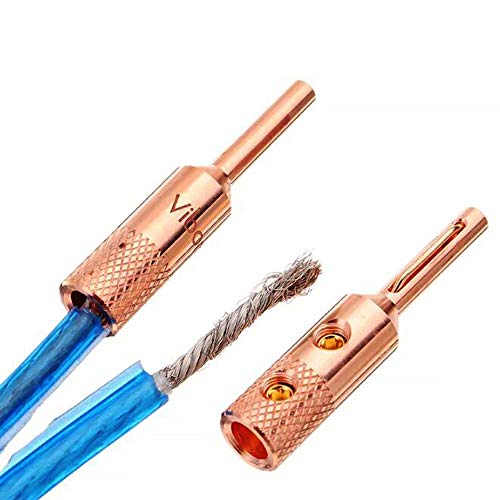 Viborg Vb401 Speaker Banana Plugs Pure Copper Screw Locking 4Mm Speaker Connectors For Hi-End Speaker Wire, Home Theater, Audio/Video Receiver, Amplifiers And Sound Systems 4Pcs (Pure Copper) #TOP4