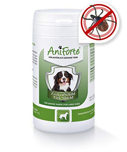 AniForte Lot de 60 Capsules de Bouclier Anti-tiques pour Chiens de Grande Taille 100% Pur et Naturel, Protection Contre Les tiques et Les poux, Traitement Naturel pour Chiens de Grande Taille