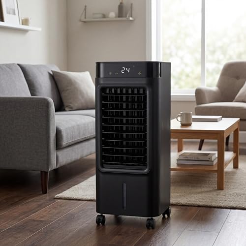 Image of Air Pro Air Cooler 3-in-1, 8L Capacity, Remote Control, Portable Evaporative Air Cooling, 12-Hour Timer 3 Speeds, Oscillating Cooling Fan Air Conditioning with Ice Packs for Home Office