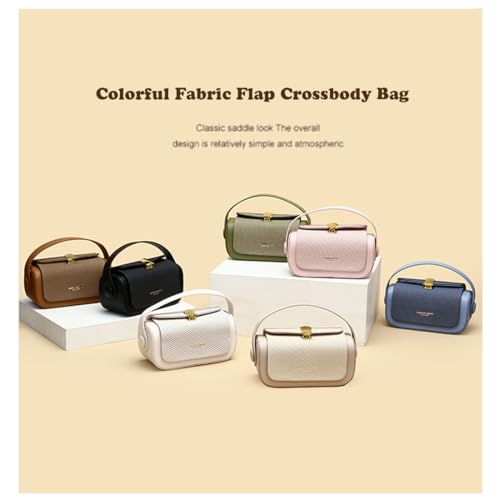 Lavsun Colorful Fabric Flap Crossbody Bag,Large Capacity PU Textured Crossbody Bags,Elegant Leather Top Handle Purses2