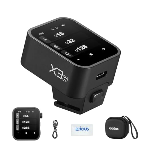 Godox X3-C X3C Touchscreen TTL Wireless Flash Trigger for Canon Camera, 1/8000s High Speed HSS Trigger Transmitter, Built-in Battery with USB-C Charge