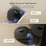 MOVA P50 Pro Ultra Robot Vacuum with Removable & Flexible Mop, 19,000Pa Suction with Anti-Tangle Brush, 75℃ Mop & Washboard Self Drying & Cleaning, Auto-Empty & Refill, Voice & App Control, Black