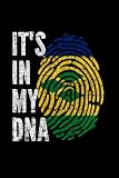 IT'S IN MY DNA Saint Vincent and the Grenadines Flag: Fingerprint with flag Lined Travel Stamps Notebook/Journal Funny Gift Idea For Travellers, ... Book | 6x9 (15.24 x 22.86 cm) 120 Pages