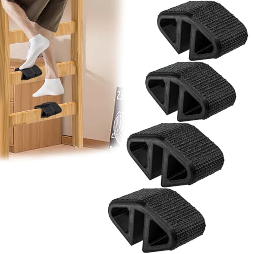 Ignalu Loft Bed Step Stool for Loft Steps for College Dorm Beds,Bunk Bed Ladder Pads,No Tools Needed,Adds Comfort & Safety,Fits Most College Dorm Bed Ladders(Black(4pcs))