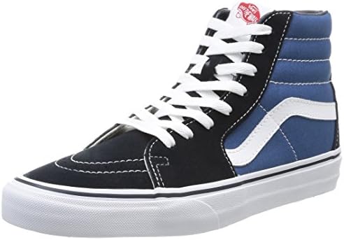 Vans VD5INVY-050D Unisex Sk8-Hi Navy Canvas & Suede Leather Lace-Up Skate Boot, 6.5 Women/5D M US Size