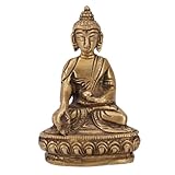 GURU SHOP Buddha Statue aus Messing Bhumisparsa Mudra 8 cm - Modell 13